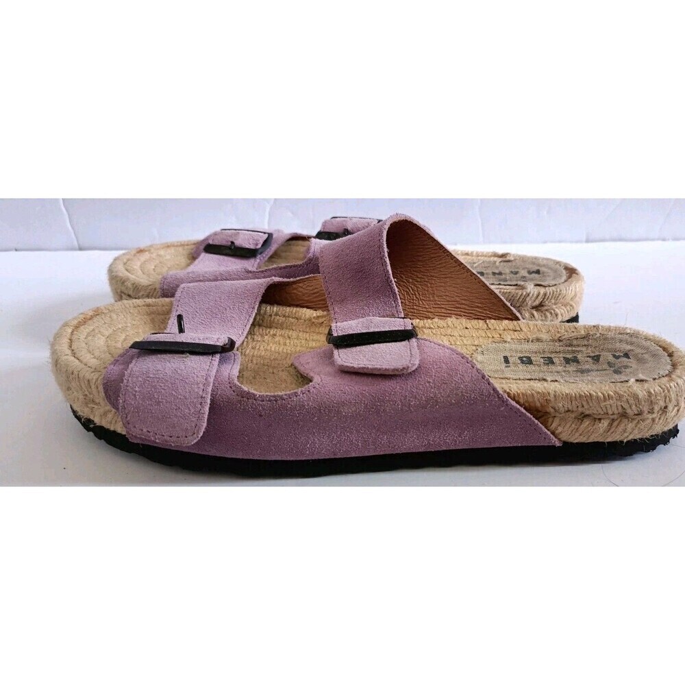 Manebi Womens Nordic Slides Size 8.5 Lavender Purple Double Strap Slip On Sandal - Picture 2 of 6
